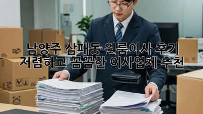 남양주 삼패동 원룸이사 후기: 저렴하고 꼼꼼한 이사업체 추천! ✨