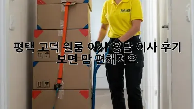 평택 고덕 원룸 이사? 용달 이사 후기 보면 맘 편해져요!